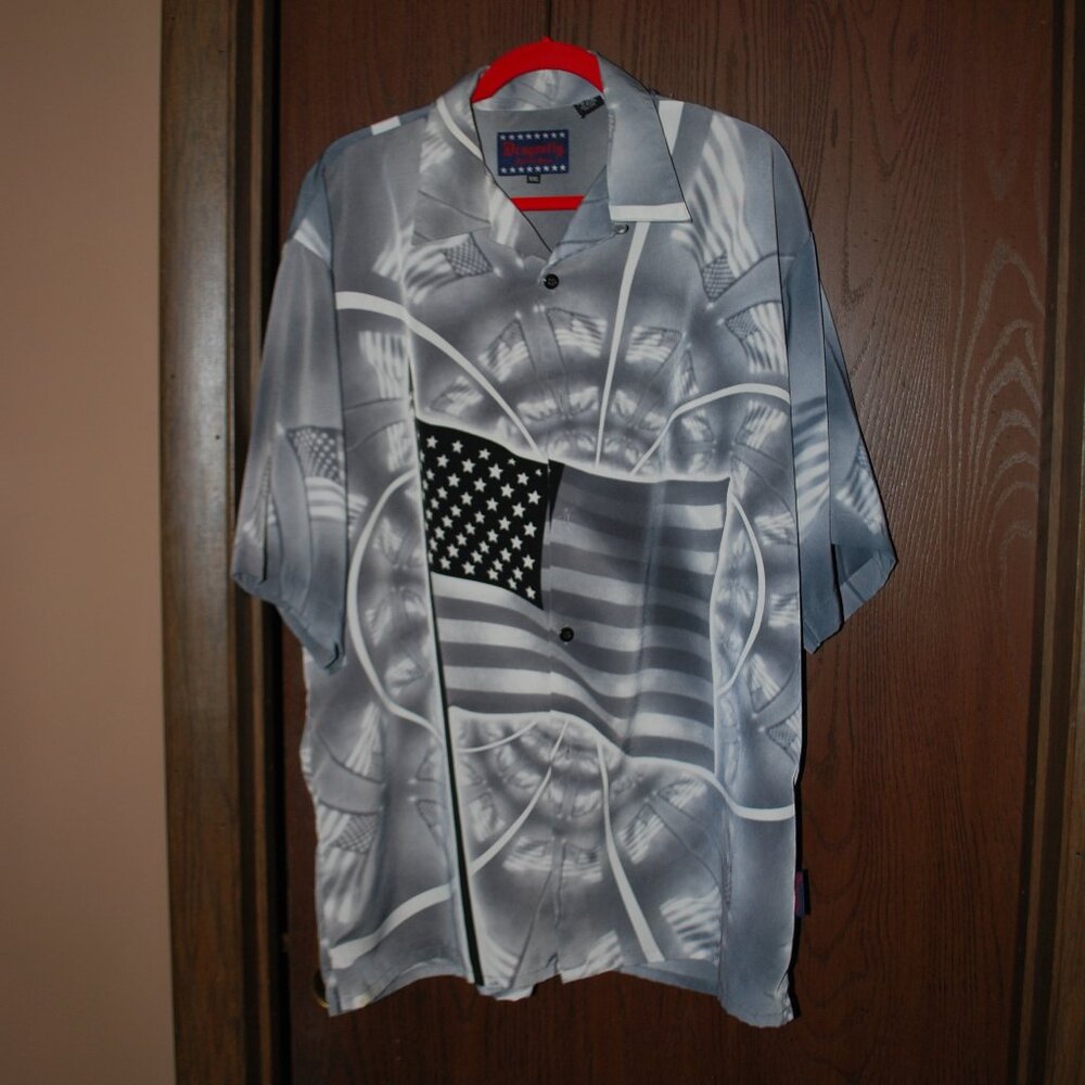 Dragonfly Patriotic Series American Flag Short-sleeve Shirt - XXL